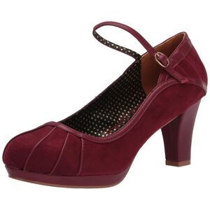 Bettie Page Women's Vintage Style Pump 9 Burgundy